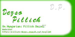 dezso pillich business card